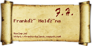 Frankó Heléna névjegykártya